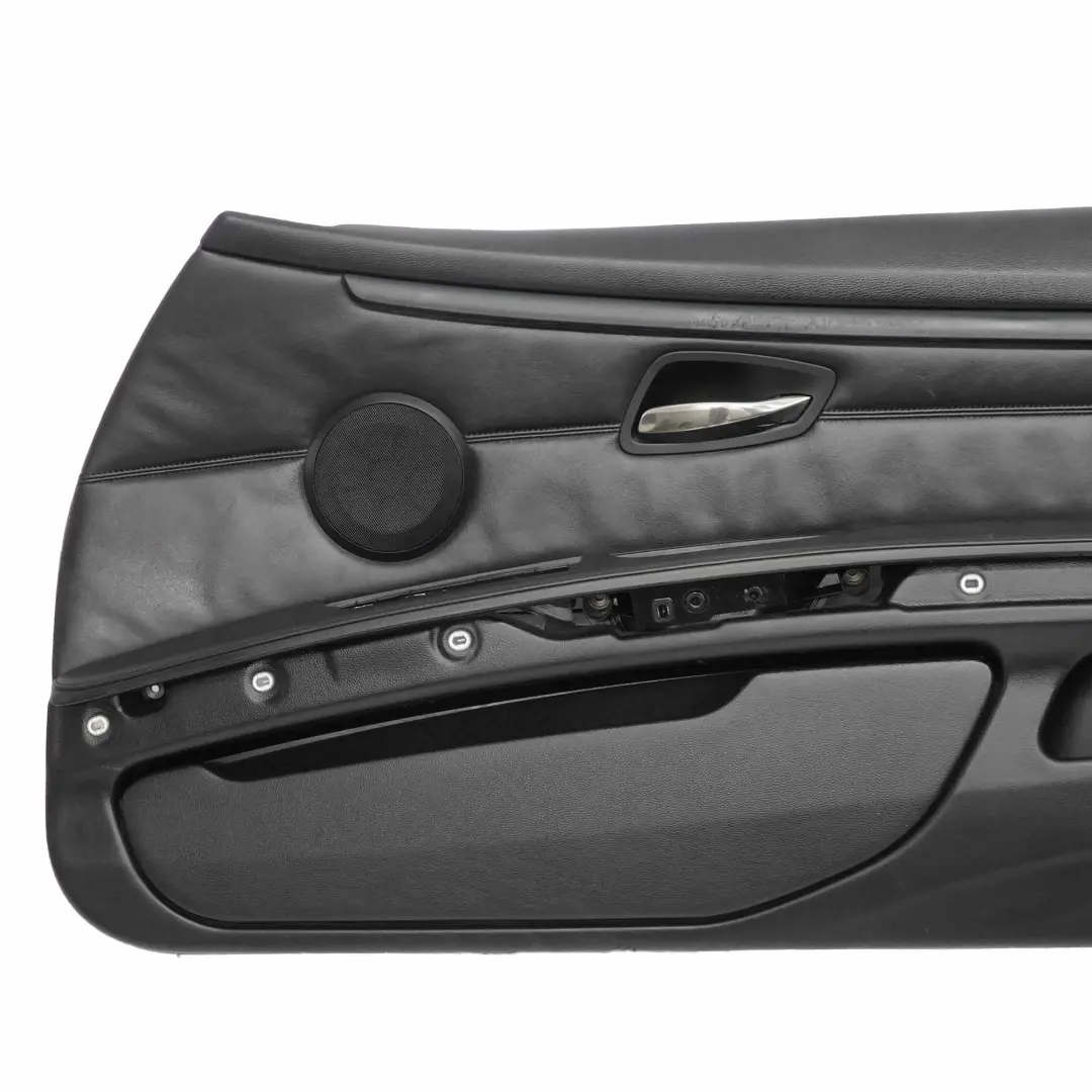 BMW E92 E93 Door Card Front Right O/S Lining Trim Panel Black Leather Walknappa