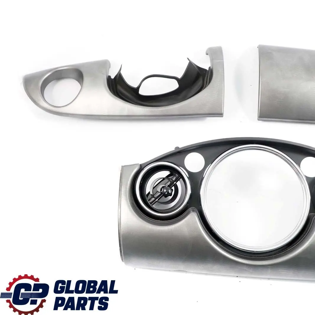 Mini Cooper 4 R50 R53 Dashboard Panel Trim Cover Alloy Patina Chrome Set