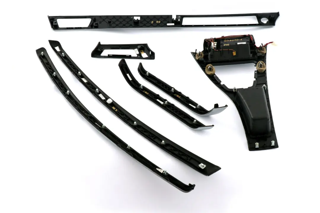 BMW 3 Series 1 E90 Set Cover Dash Trim Strip I Drive Aluminium Glacier Silber