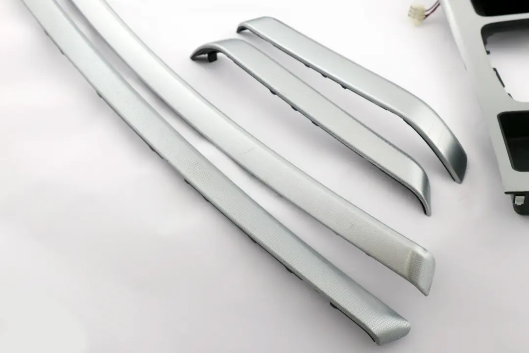 BMW 3 Series 1 E90 Set Cover Dash Trim Strip I Drive Aluminium Glacier Silber