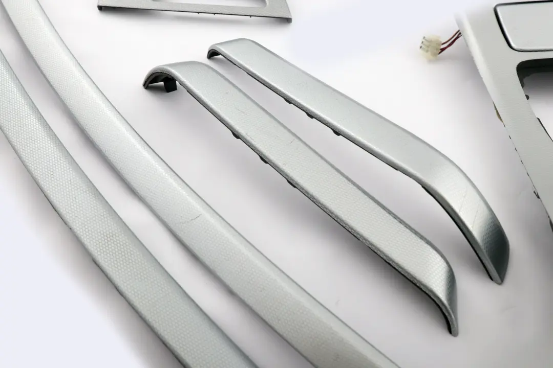 BMW 3 Series 1 E90 Set Cover Dash Trim Strip I Drive Aluminium Glacier Silber