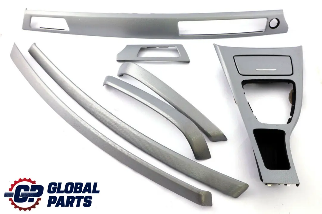 BMW 3 Series 11 E90 Set Cover Dash Trim Strip Aluminium Glacier Silber Silver