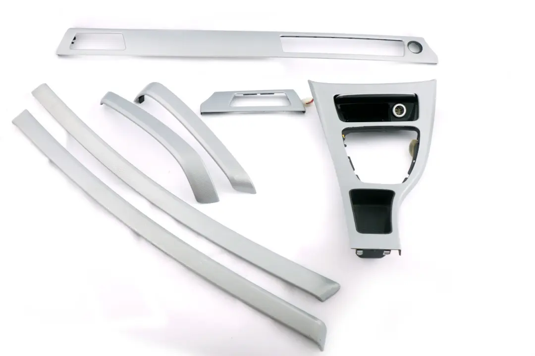 BMW 3 Series 5 E90 Set Cover Dash Trim Strip Aluminium Glacier Silber