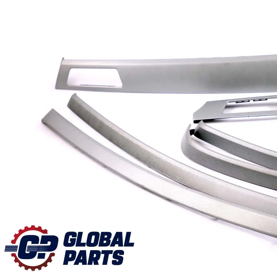 BMW 3 Series E90 E91 Set Cover Dash Trim Strip Console Aluminium Glacier Silber