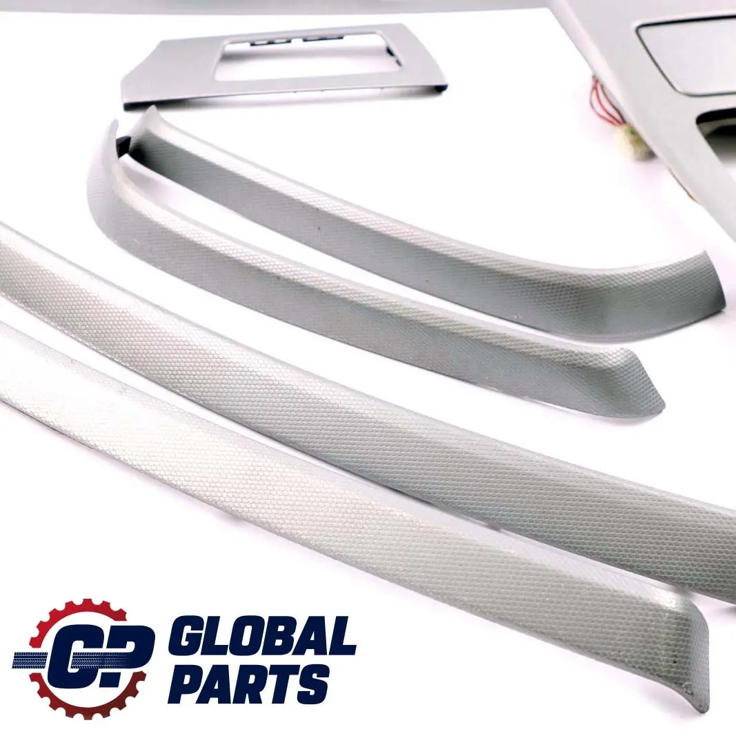 BMW 3 Series E90 E91 Set Cover Dash Trim Strip Console Aluminium Glacier Silber