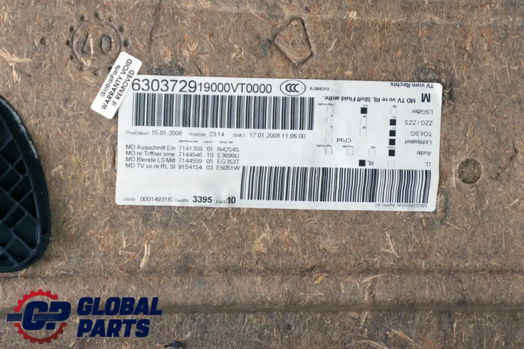 BMW 3 Series E90 E91 1 Door Card Trim Panel Front Right O/S Cloth Anthracite