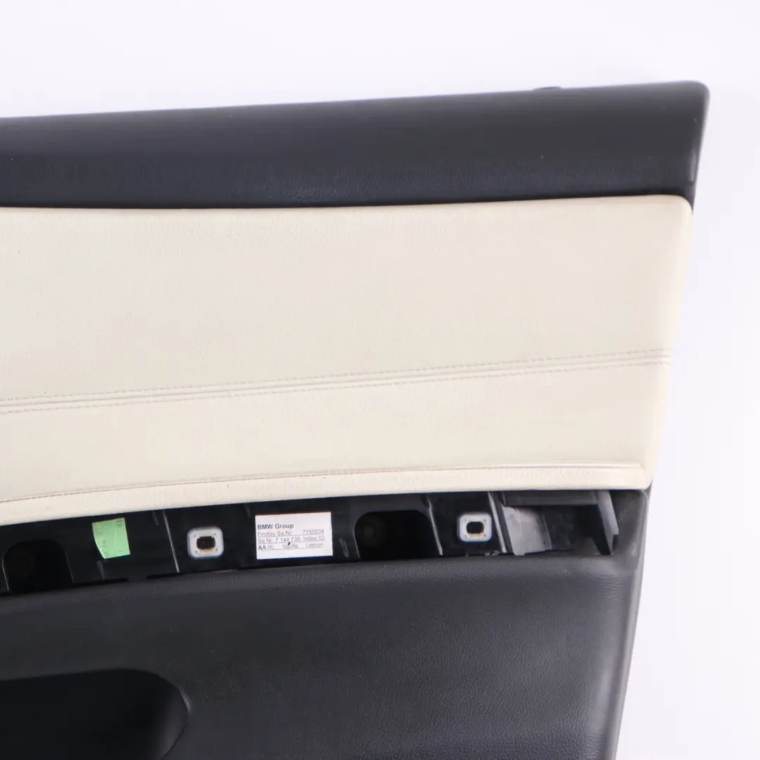 BMW E90 E91 Front Right O/S Driver Door Card Panel Lemon Leather 9154210
