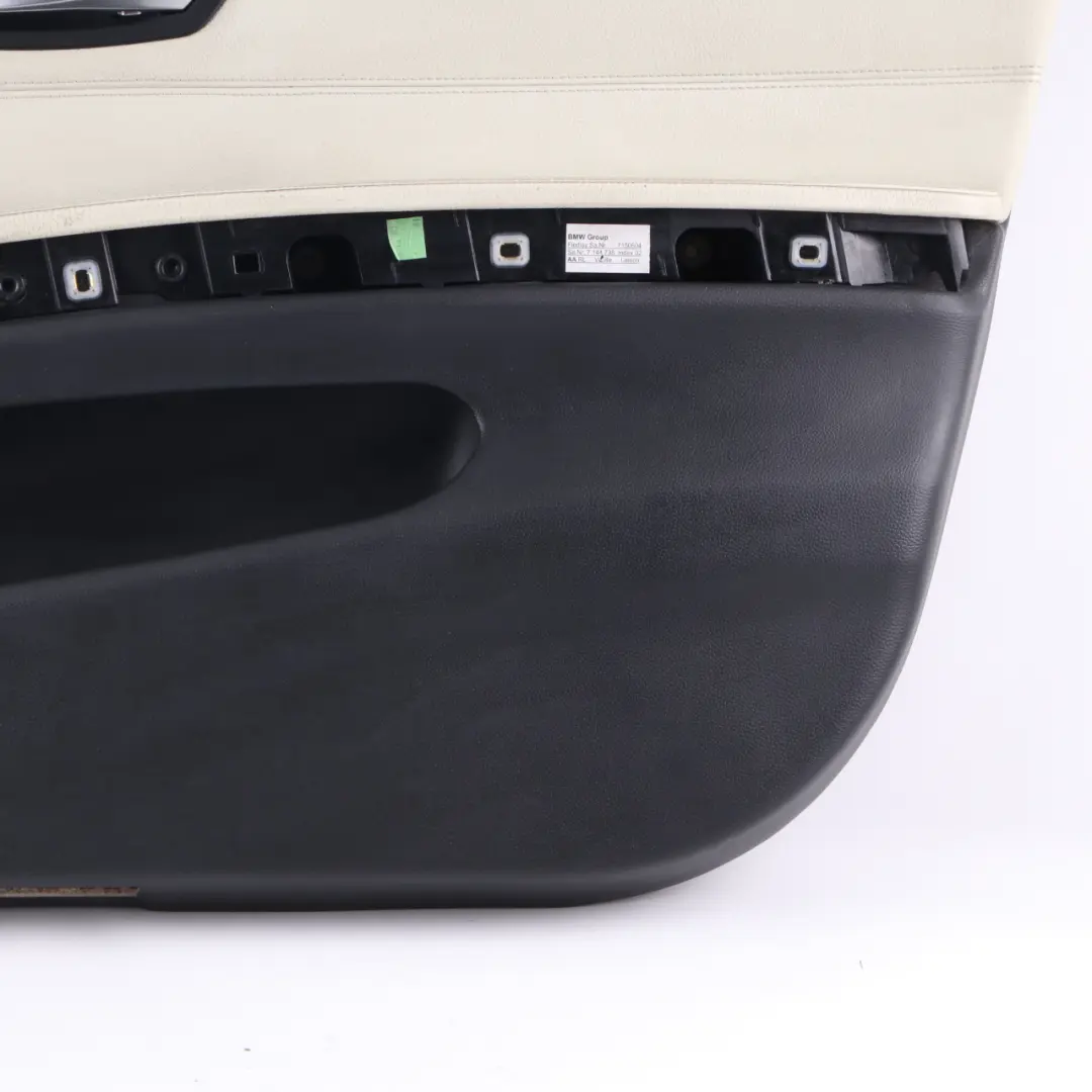 BMW E90 E91 Front Right O/S Driver Door Card Panel Lemon Leather 9154210