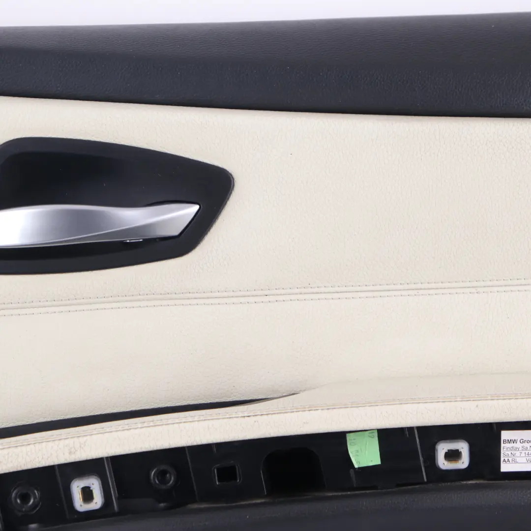BMW E90 E91 Front Right O/S Driver Door Card Panel Lemon Leather 9154210