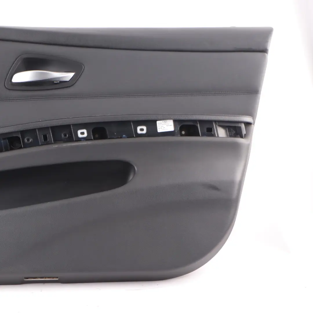 BMW E90 E91 LCI Front Right Door Card O/S Black Leather Trim Panel