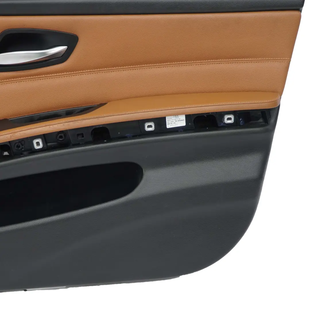 BMW 3 Series E90 LCI Front Right O/S Door Card Panel Leather Dakota Saddle Brown