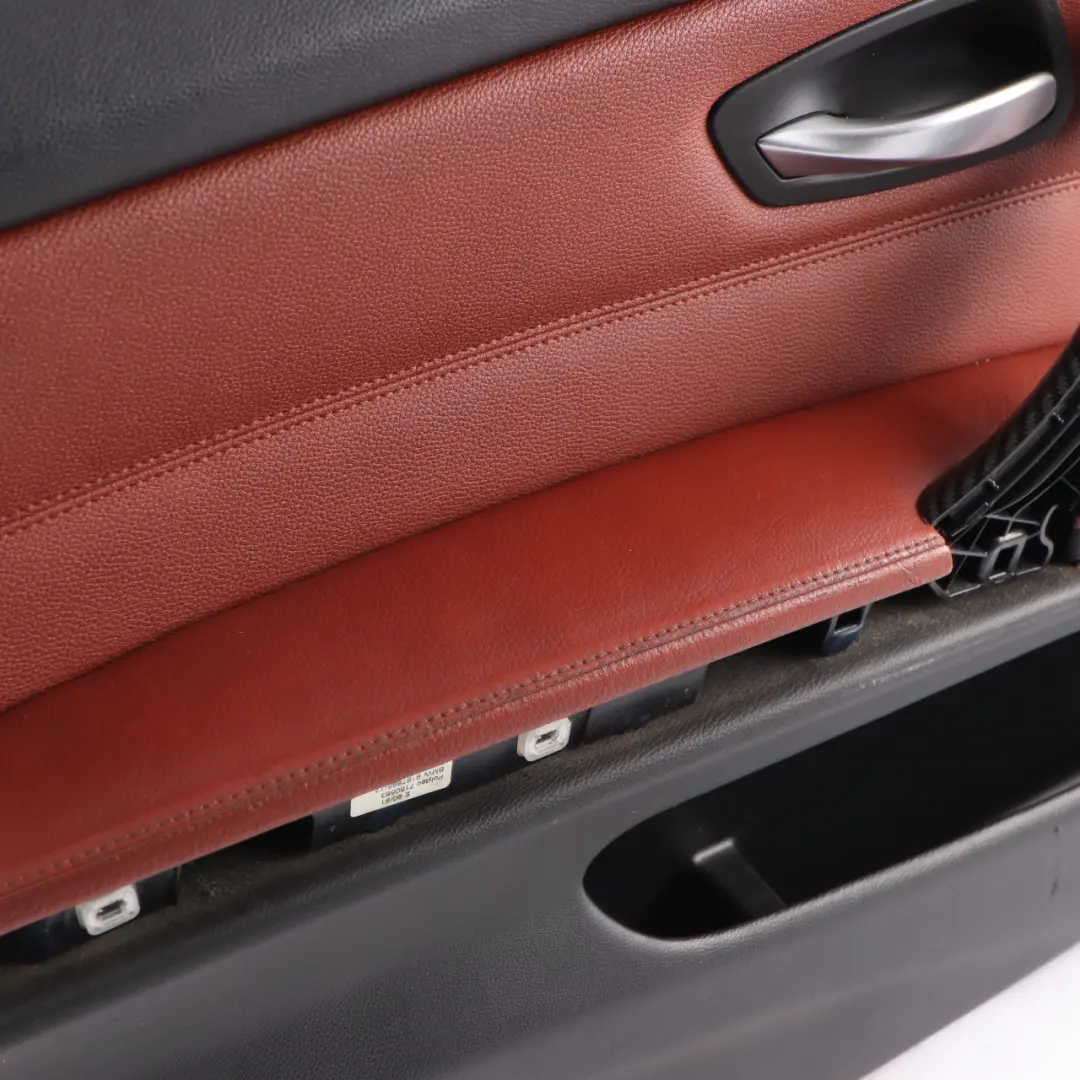 BMW E90 E91 LCI Door Card Front Left N/S Trim Panel Leather Dakota Red Brown