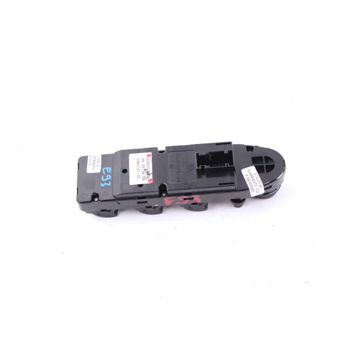 Lifter Switch BMW E89 E93 Convertible Window Driver's Side Control Unit 9180317