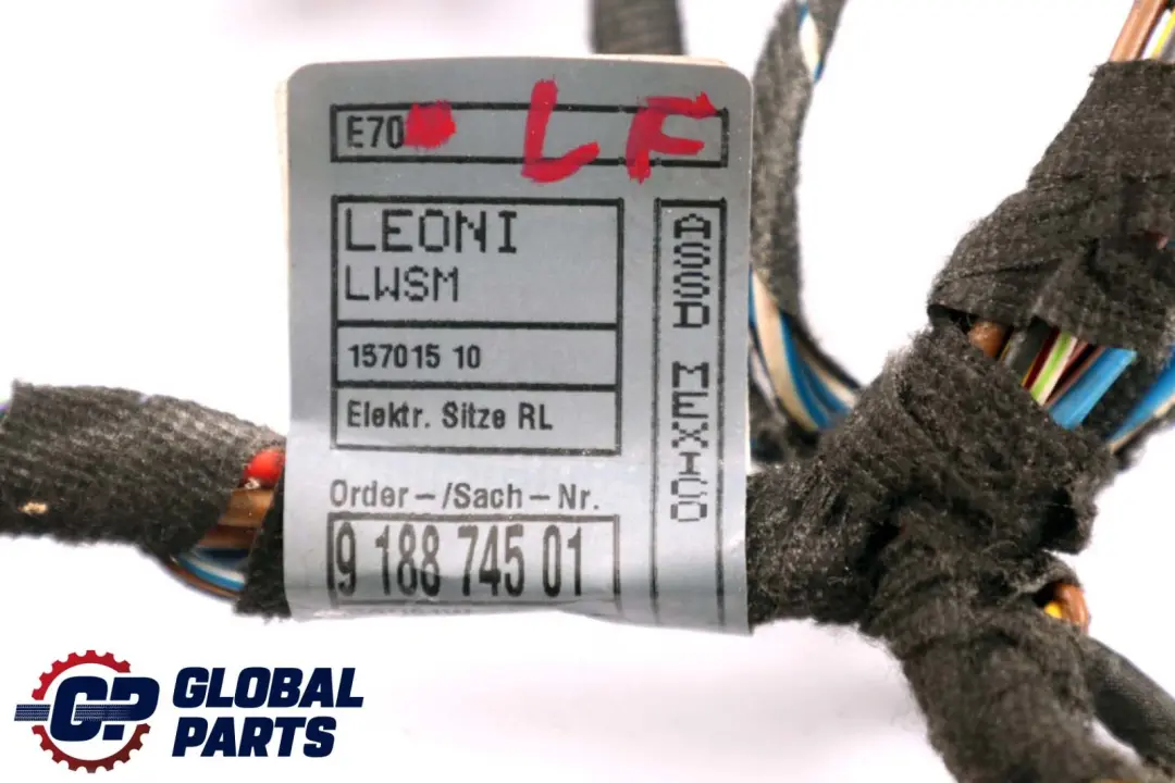BMW X5 X6 Series E70 E71 Cable Loom Wiring Set Seat Passenger's Side 9188745