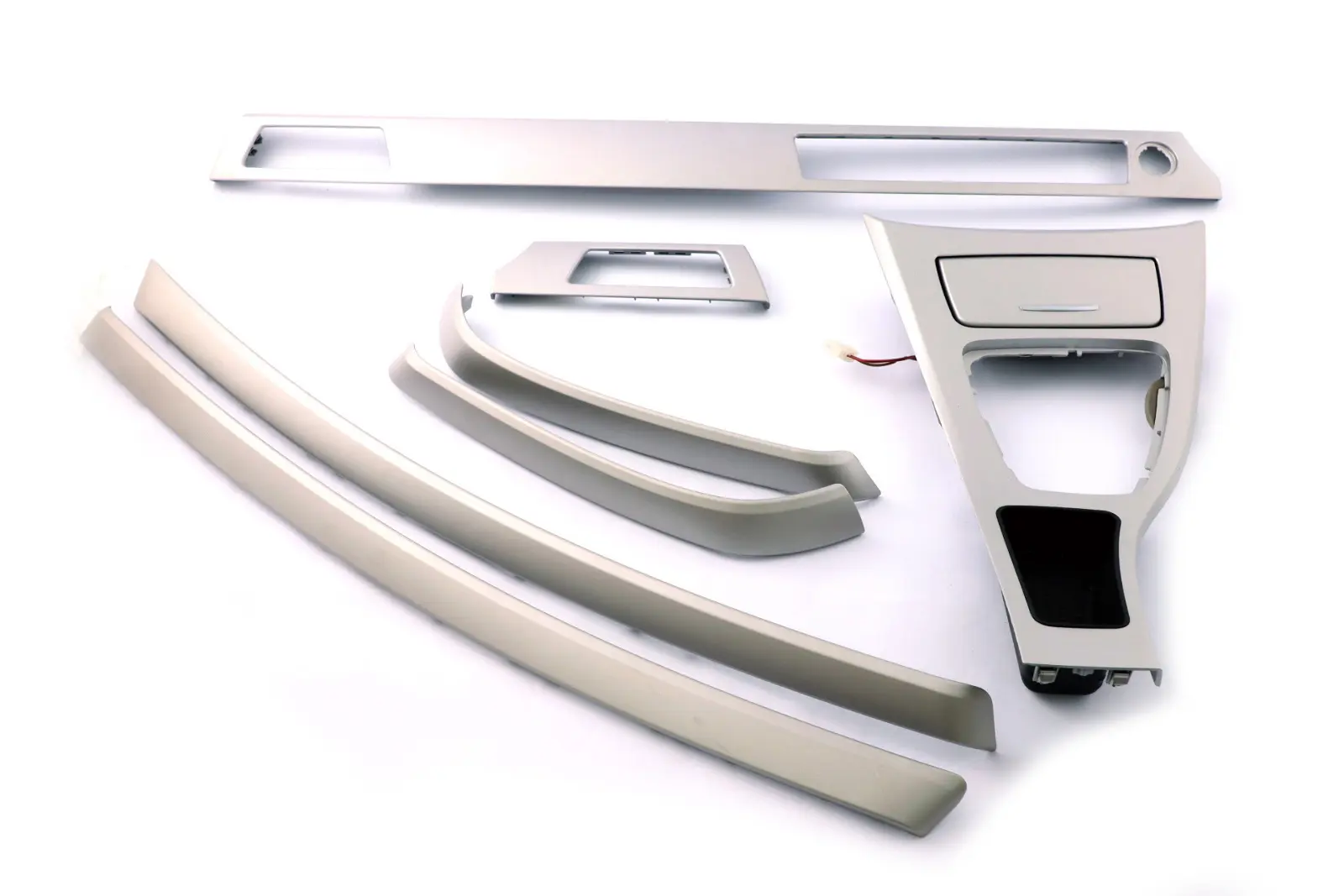 BMW 3 Series 1 E90 E91 LCI Set Trim Dashboard Console Strip Satin Silber Silver