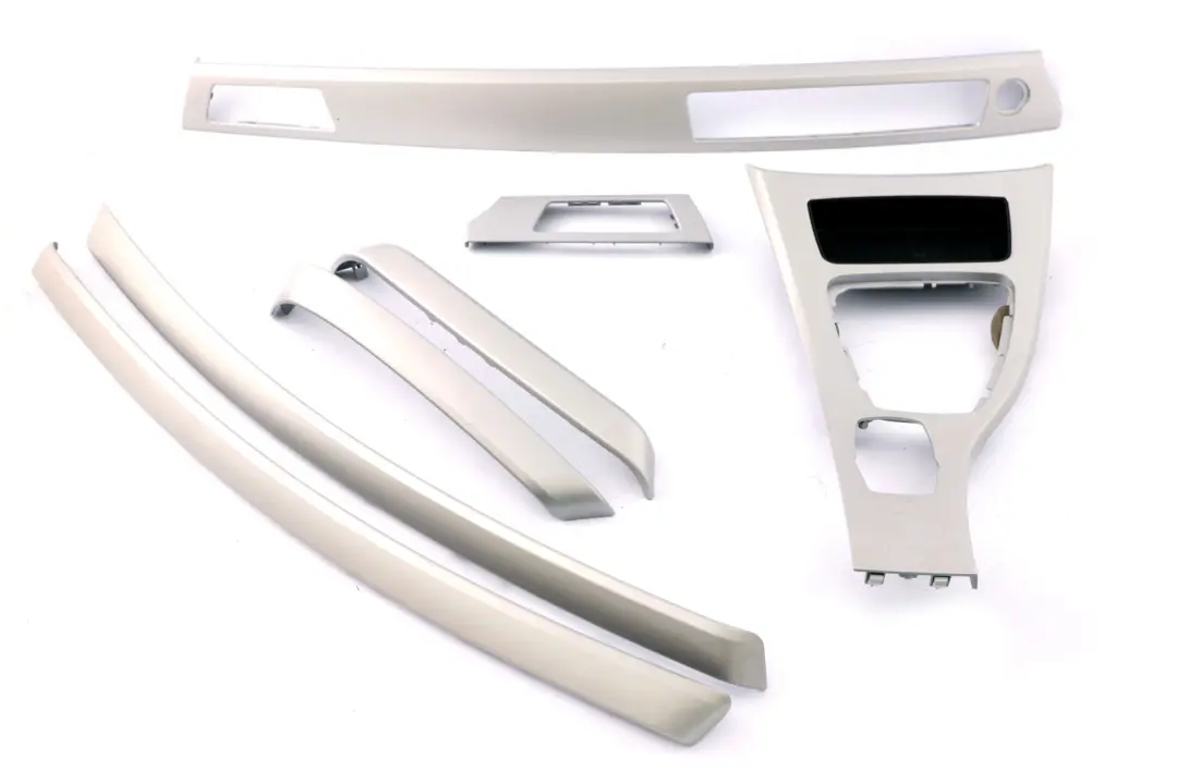 BMW 3 Series E90 E91 LCI Set Trim Dashboard Console Strip Satin Silber Silver