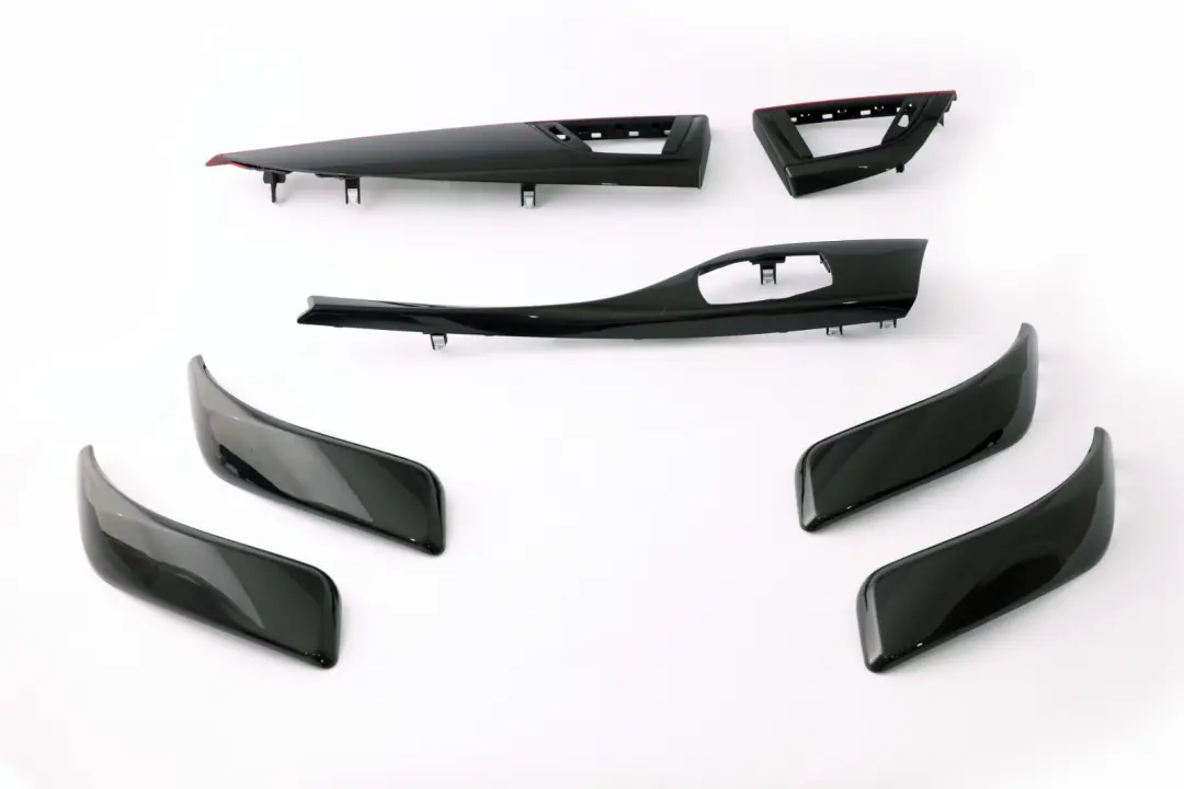 BMW 1 Series 2 F20 Set Trim Strip Dashboard Cover Black Glossy Korallrot Red