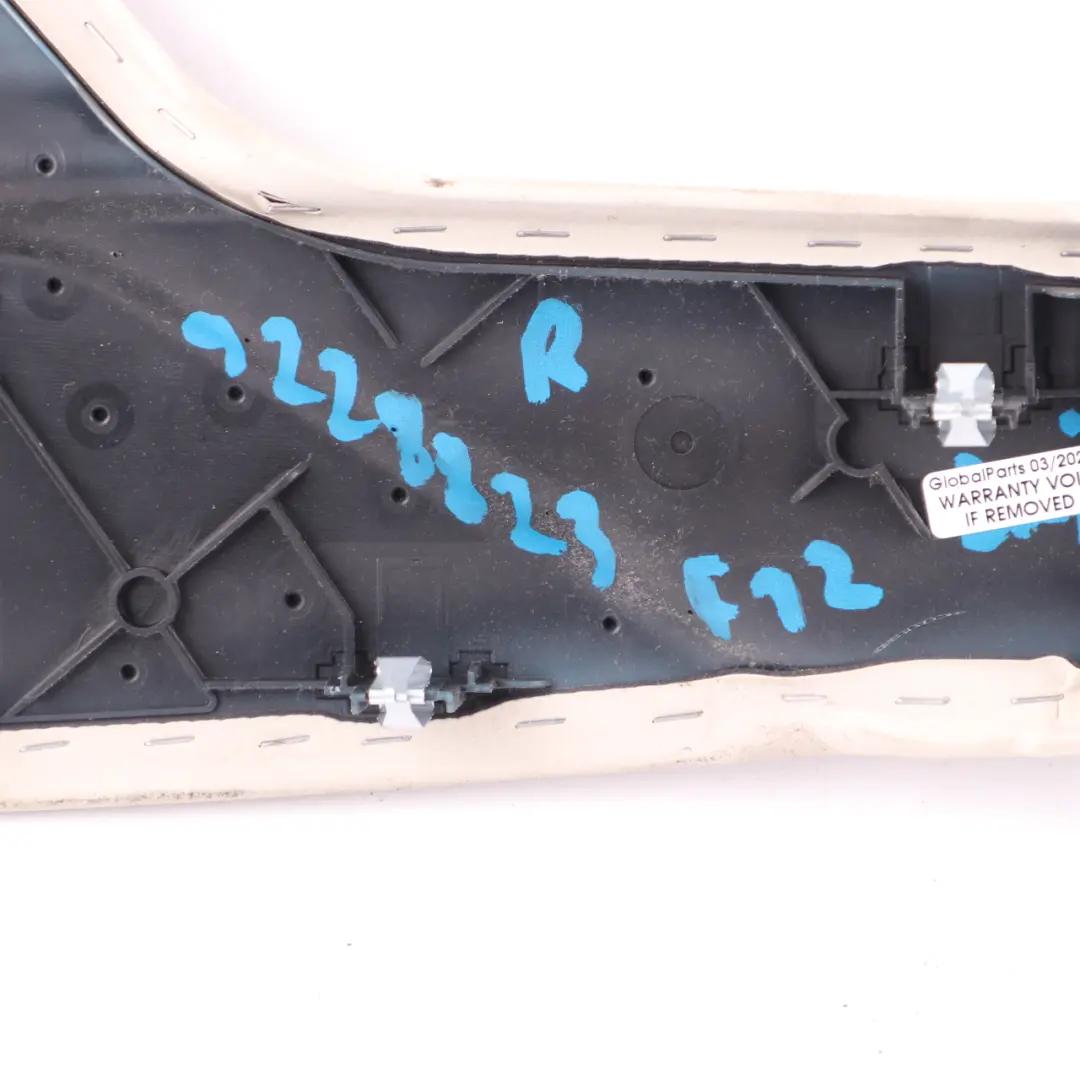 Trim BMW F12 F13 Centre Tunnel Console Right O/S Panel Elfenbein Weiss 9228823