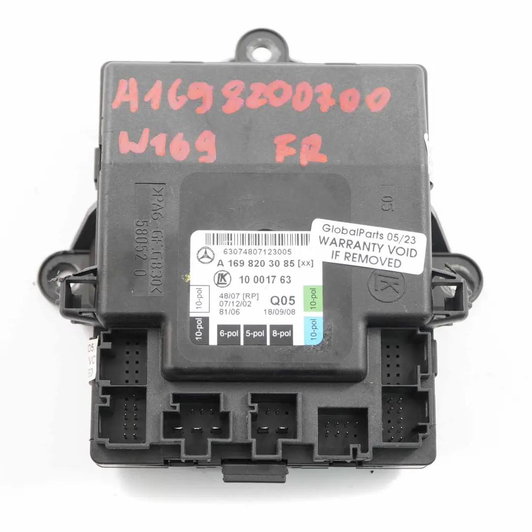 Door Module Mercedes W169 W245 Front Right O/S Control Unit A1698203085