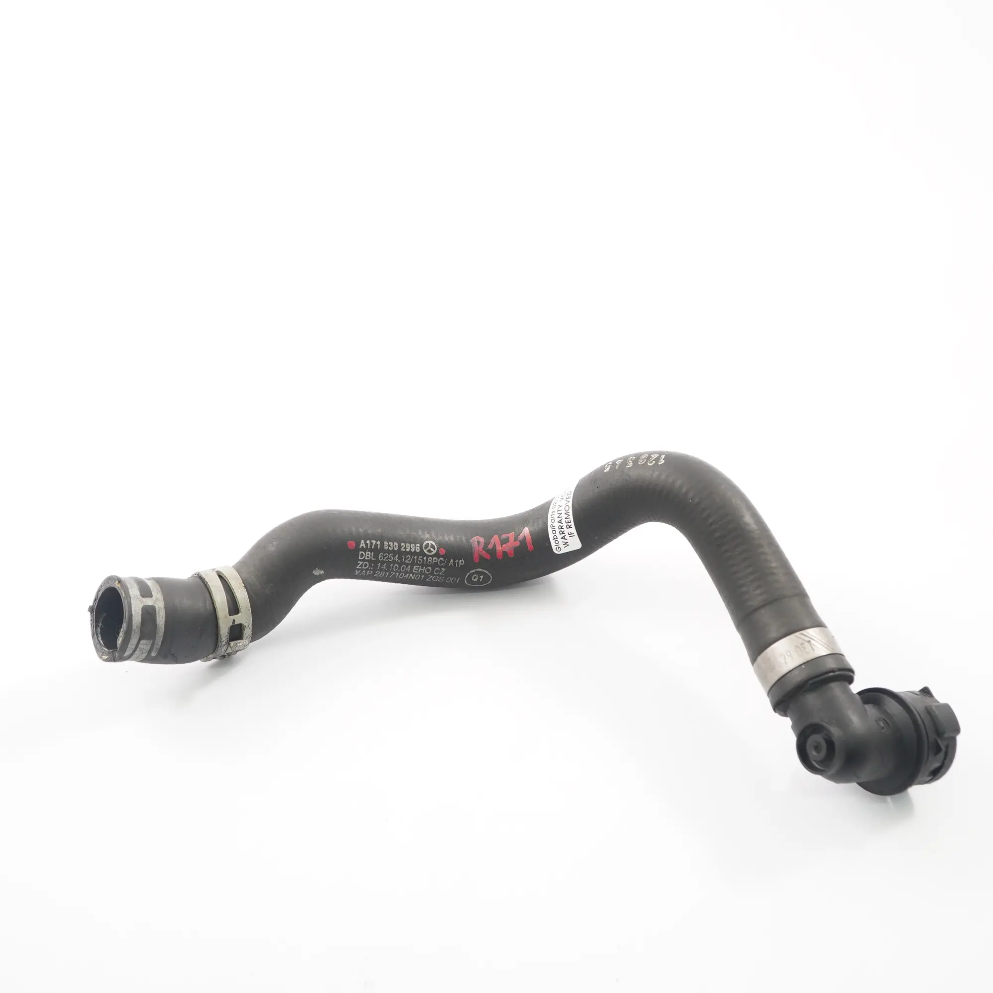 Mercedes SLK R171 M272 Coolant Hose Heat Exchanger Pipe Line A1718302996