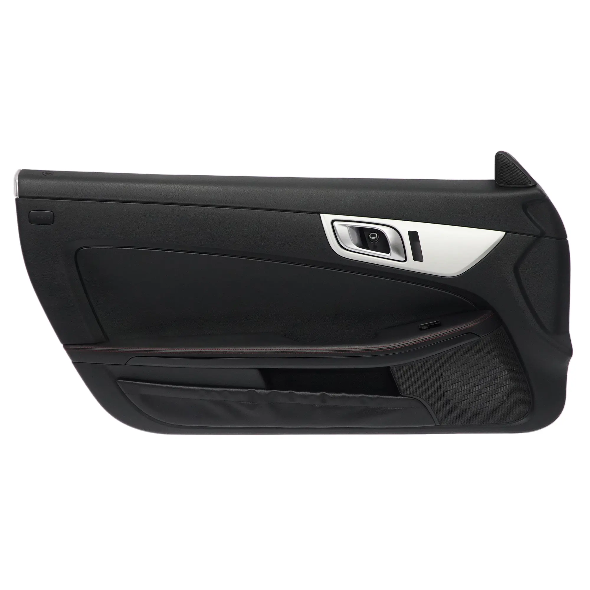 Door Card Mercedes SLK R172 Front Left N/S Black Leather Red Thread