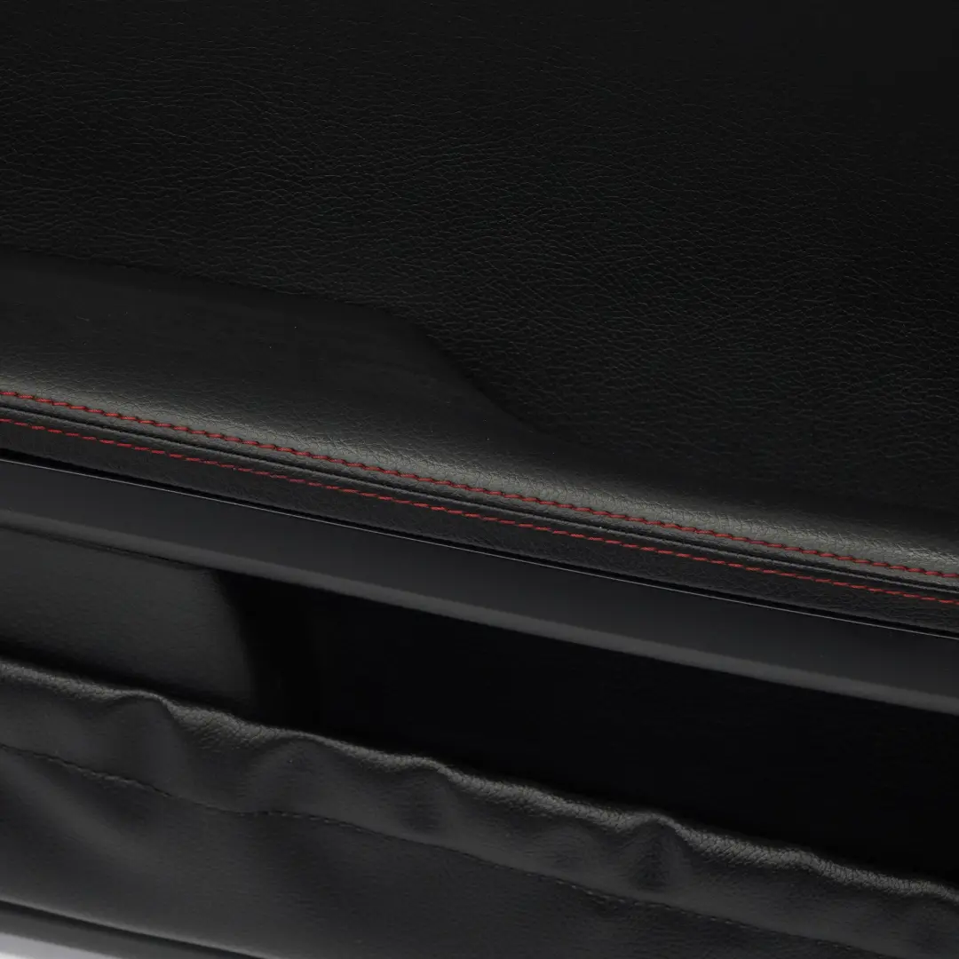 Door Card Mercedes SLK R172 Front Left N/S Black Leather Red Thread