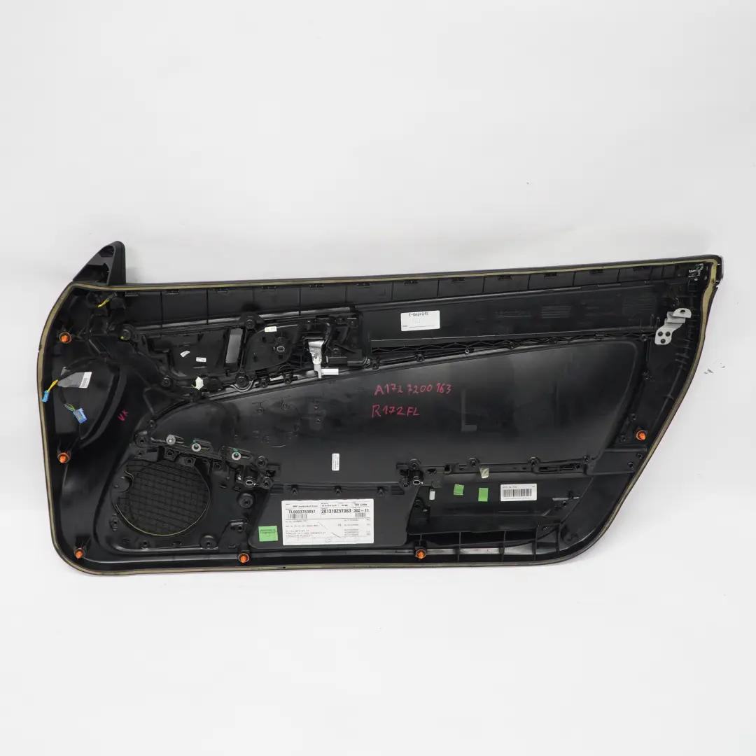 Door Card Mercedes SLK R172 Front Left N/S Black Leather Red Thread
