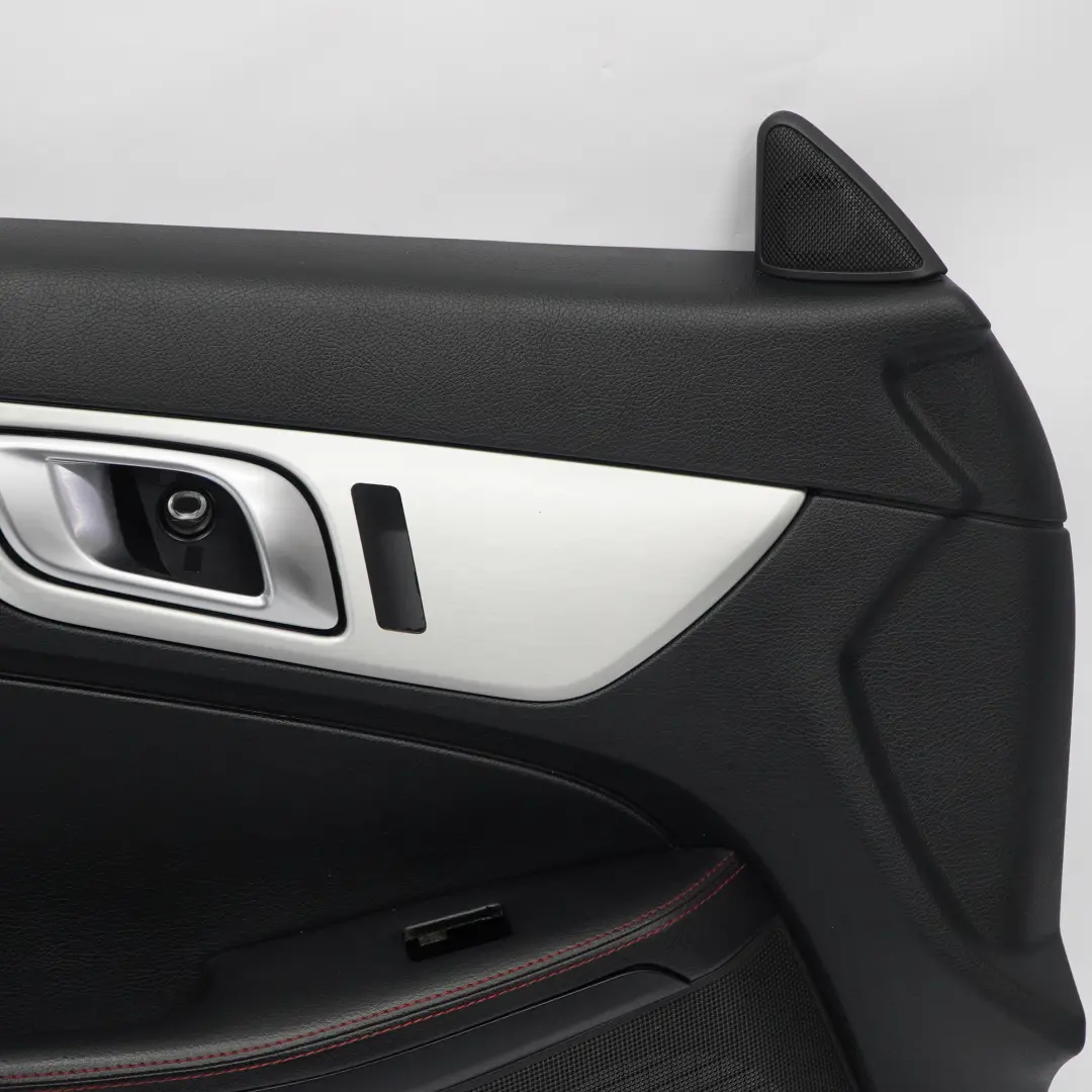 Door Card Mercedes SLK R172 Front Left N/S Black Leather Red Thread