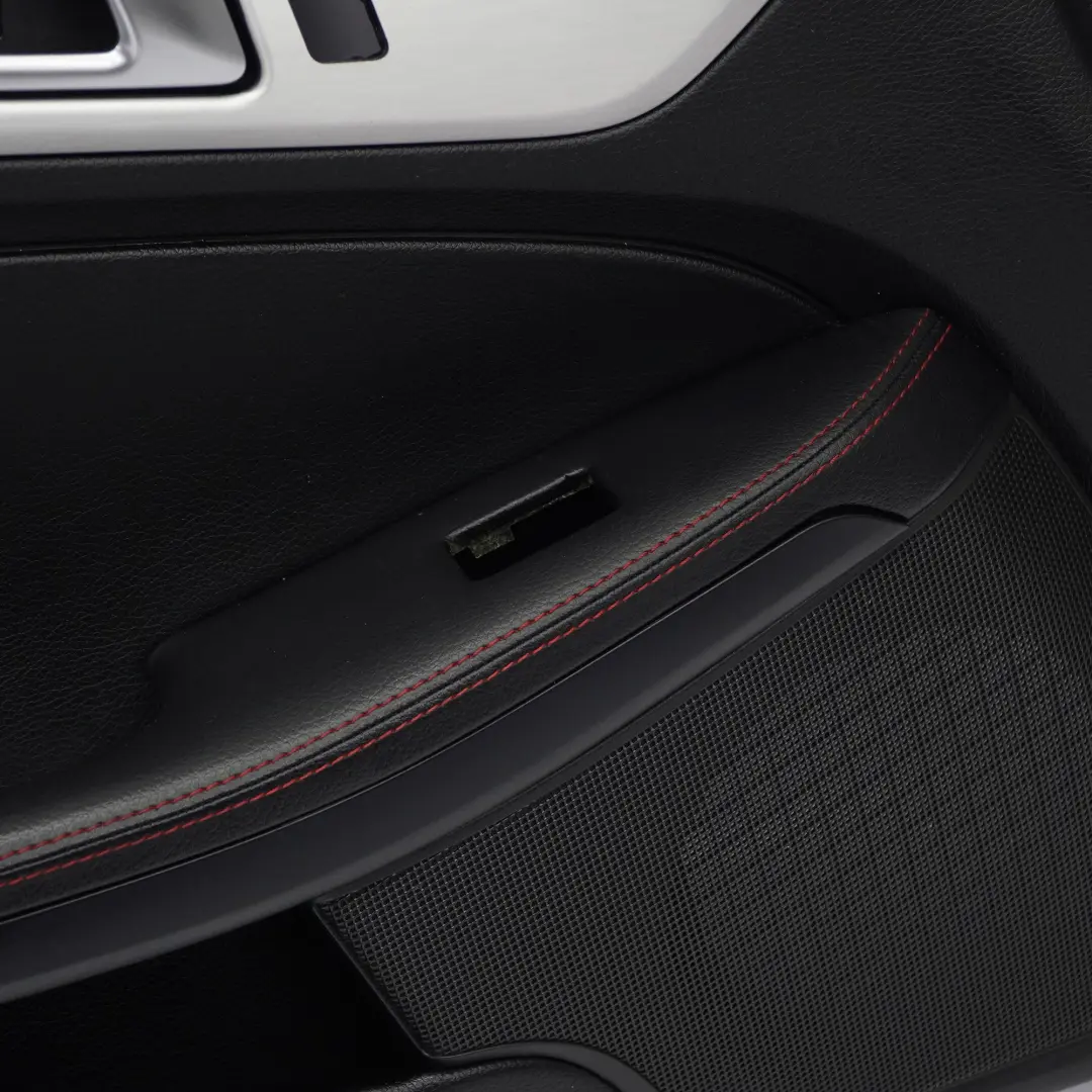 Door Card Mercedes SLK R172 Front Left N/S Black Leather Red Thread