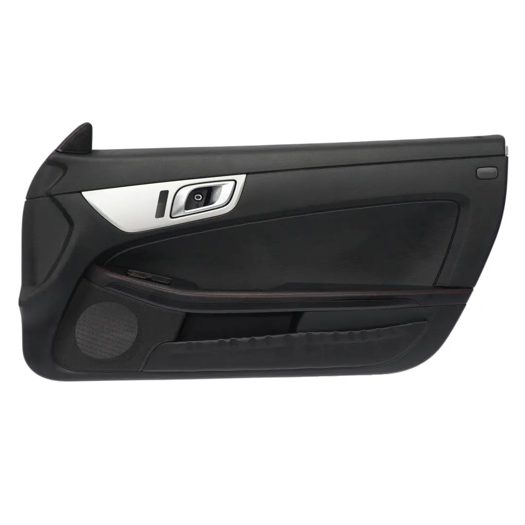 Door Card Mercedes SLK R172 Front Right O/S Black Leather Red Thread