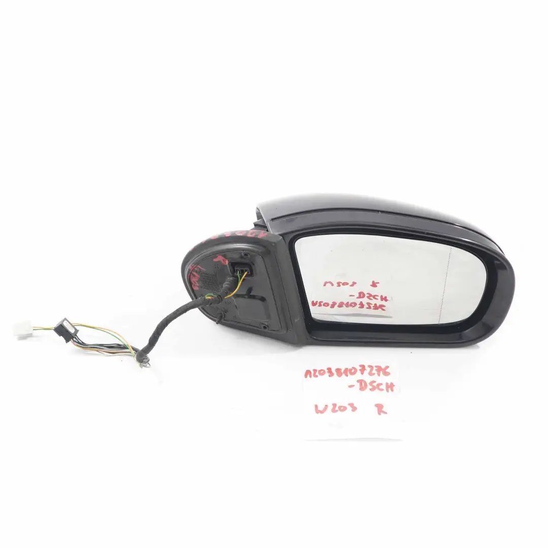 Mercedes W203 Wing Mirror Power Fold Door Right O/S Diamond Black Metallic - 768