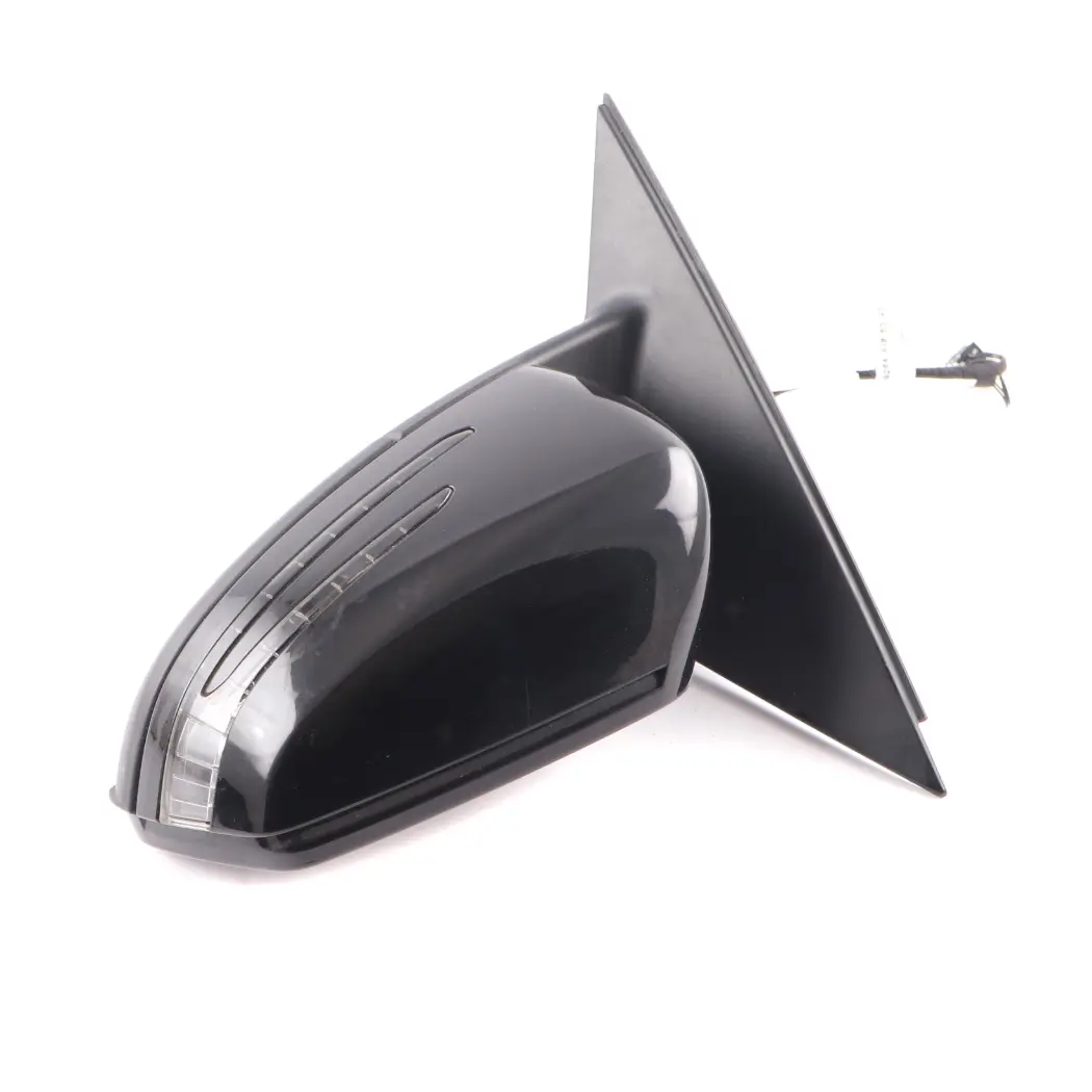 Mercedes W204 Wing Mirror Door Left N/S Auto Dip Obsidian Black - 197