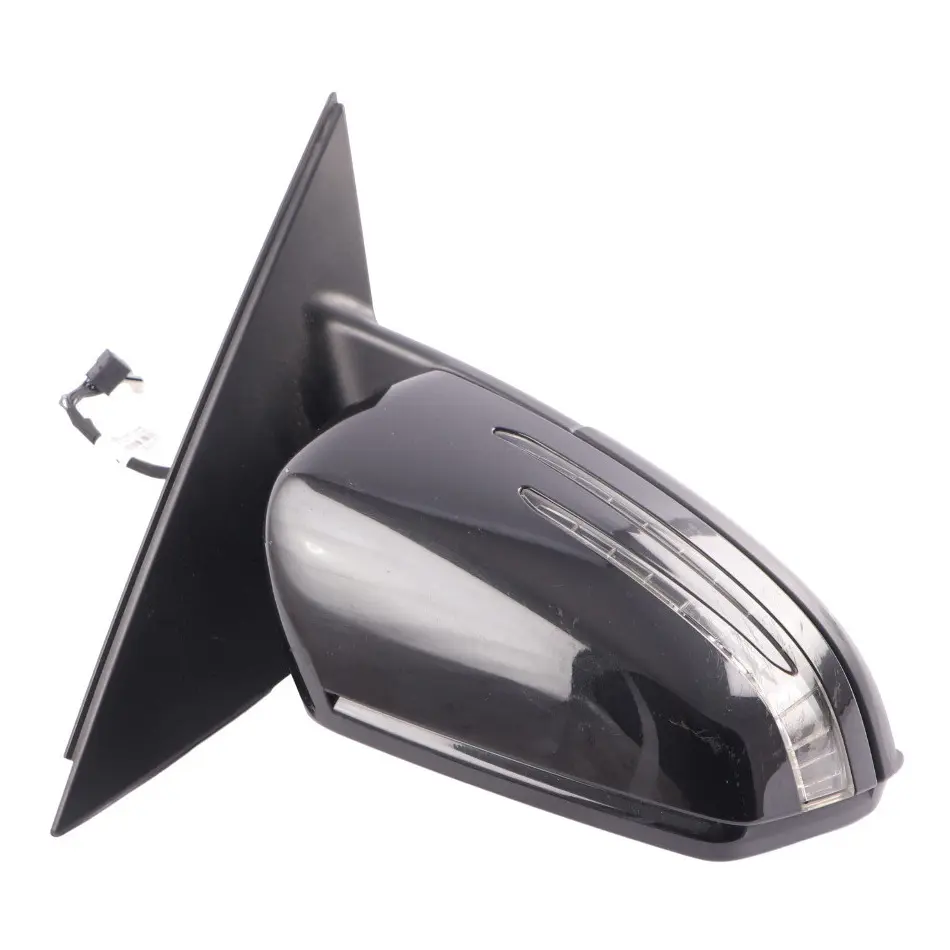 Mercedes W204 Door Wing Mirror Right O/S Power Fold Auto Dip Obsidian Black 197