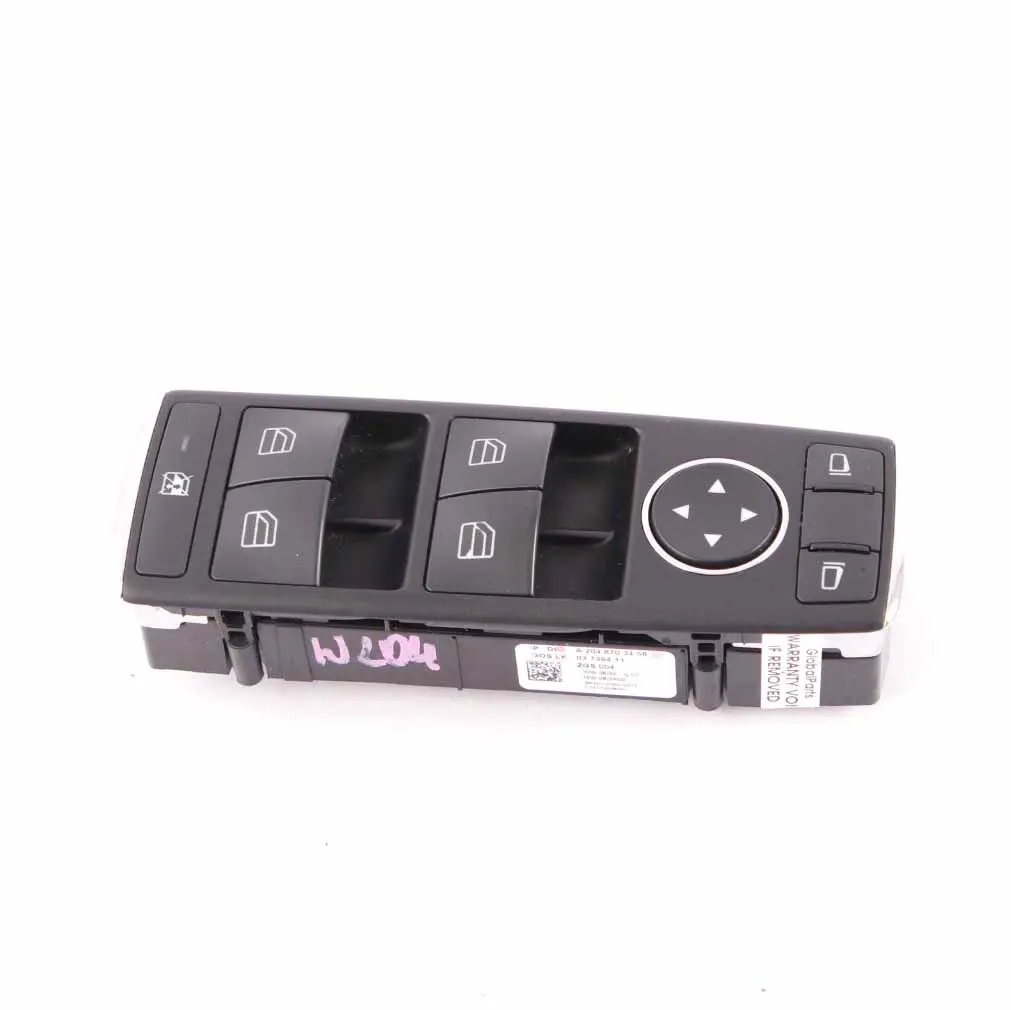 Lifter Switch Mercedes W204 C-Class Window Driver's Side Black A2048703458