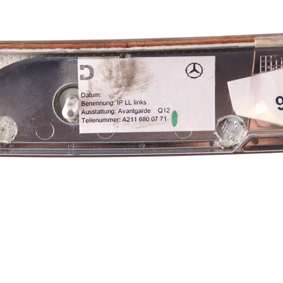 Mercedes W211 Dashboard Trim Driver's Side Strip Cover Panel Wood A2116800771