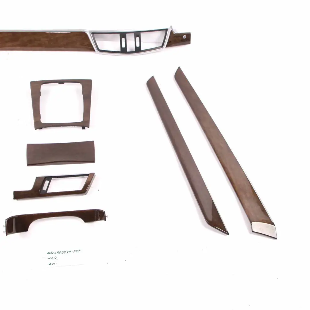 Mercedes W212 Dashboard Strip Trims Dash Cover Set Eucalyptus Wood A2126800471