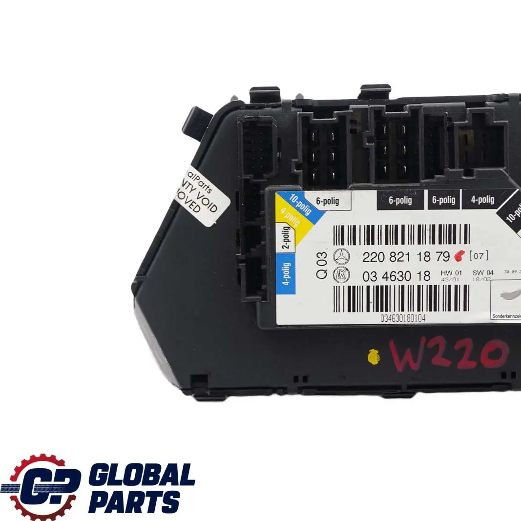 Mercedes-Benz S W220 Seat Control Switch Front Right Driver O/S A2208211879