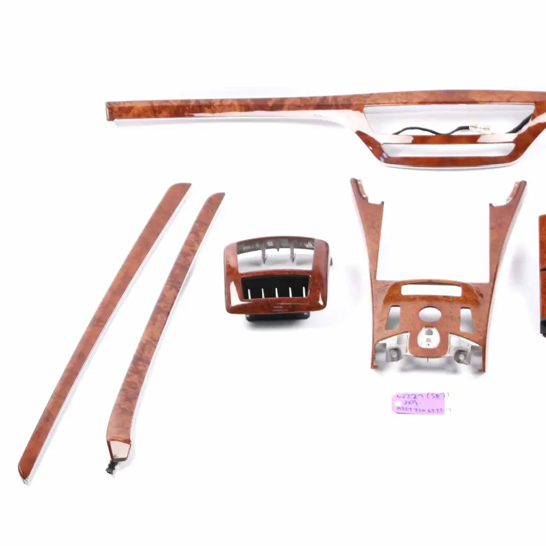 Trim Strip Set Mercedes W221 Interior Wood Dashboard Console Door Trim Strip Set