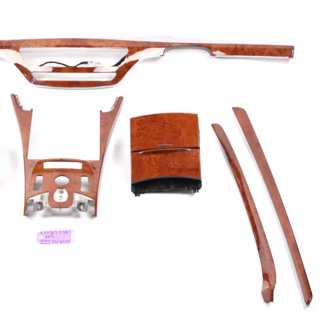 Trim Strip Set Mercedes W221 Interior Wood Dashboard Console Door Trim Strip Set