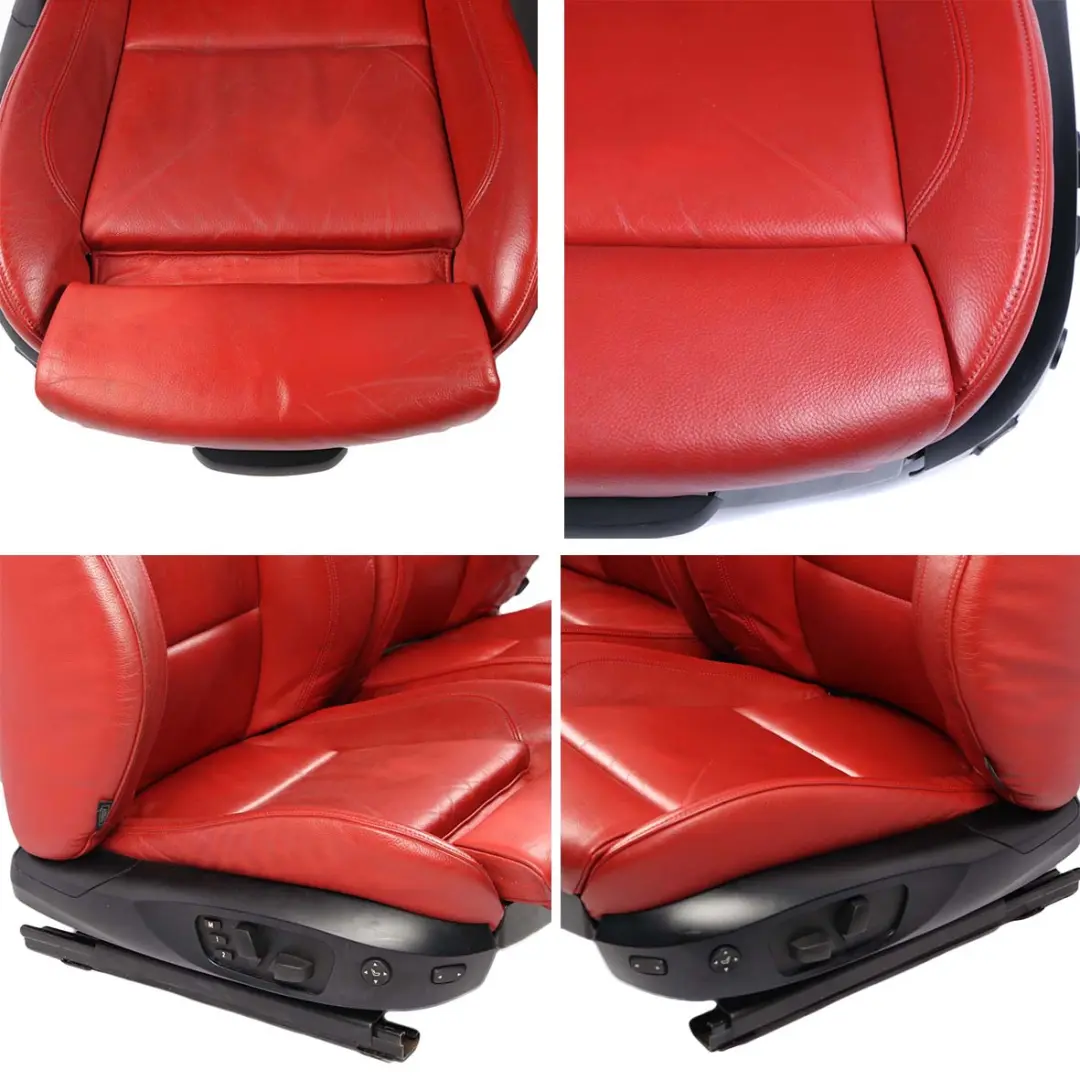 BMW E92 Coupe M Sport Red Leather Interior Seats Lumbar Memory With Door Cards