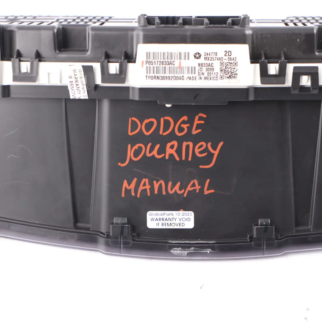 Dodge Journey Diesel Instrument Cluster Speedo Clocks Meter Manual P05172833AC