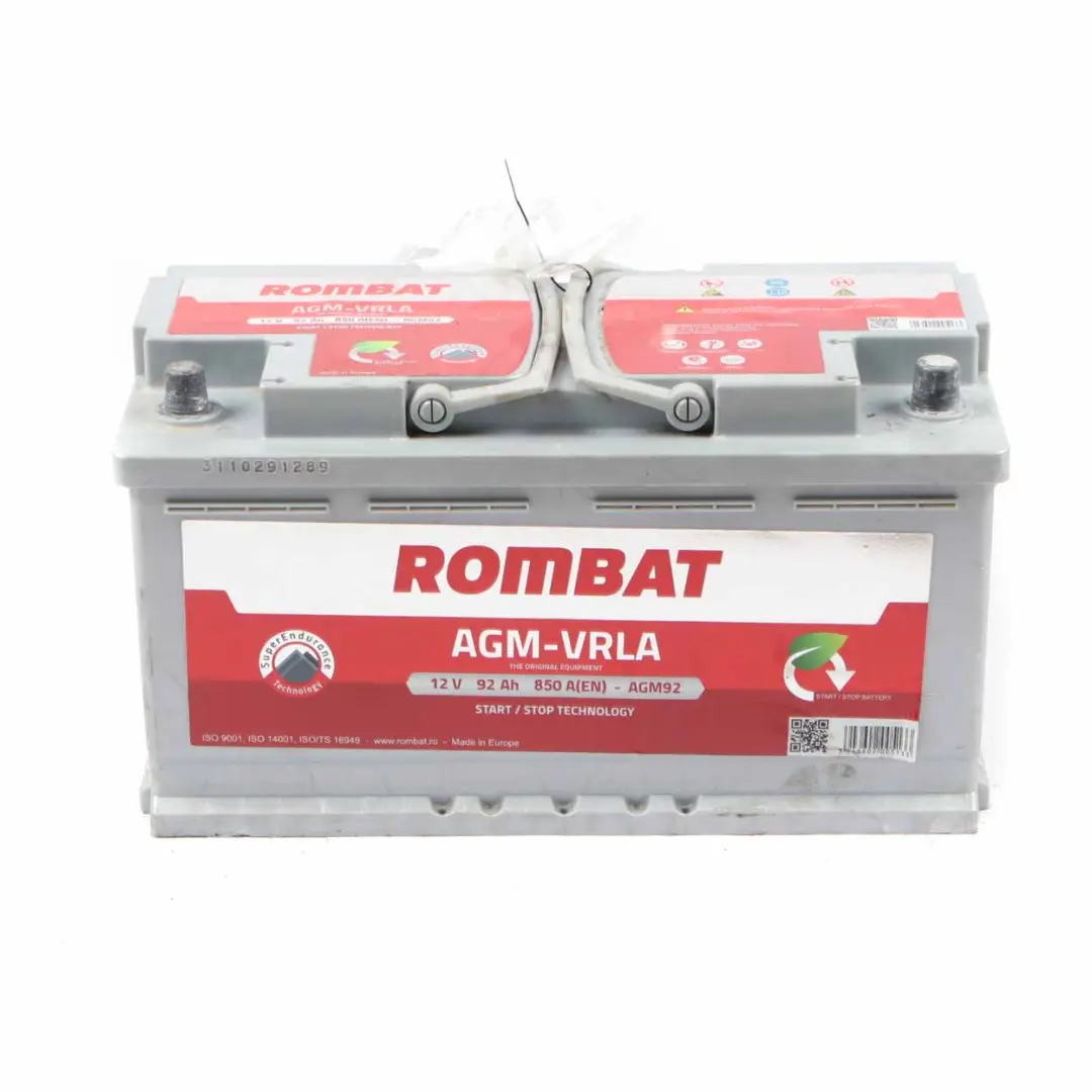ROMBAT AGM-VRLA Start Stop Accumulator Battery 92Ah 850A 12V AGM92