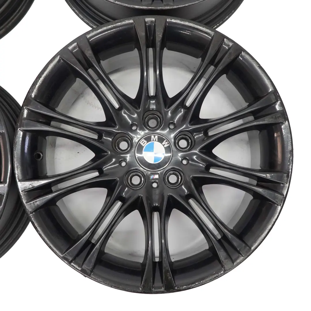 BMW E90 E91 Plata Juego Completo 4x Rueda Llanta De Aleacion Negro 18" 8J VIA