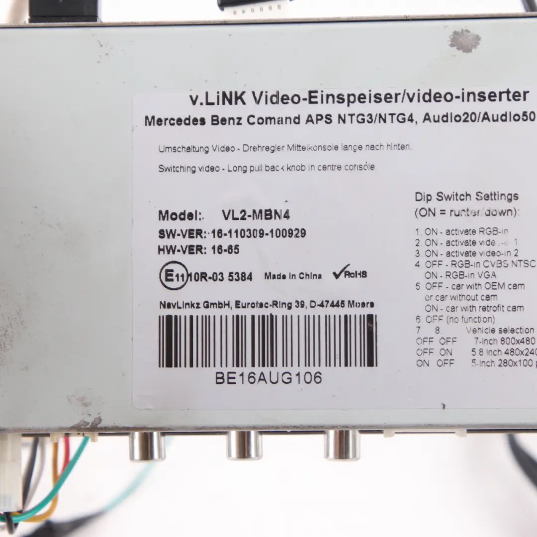 v.LiNK Mercedes Multimedia Interface Rear View Camera Module Unit Box VL2-MBN4