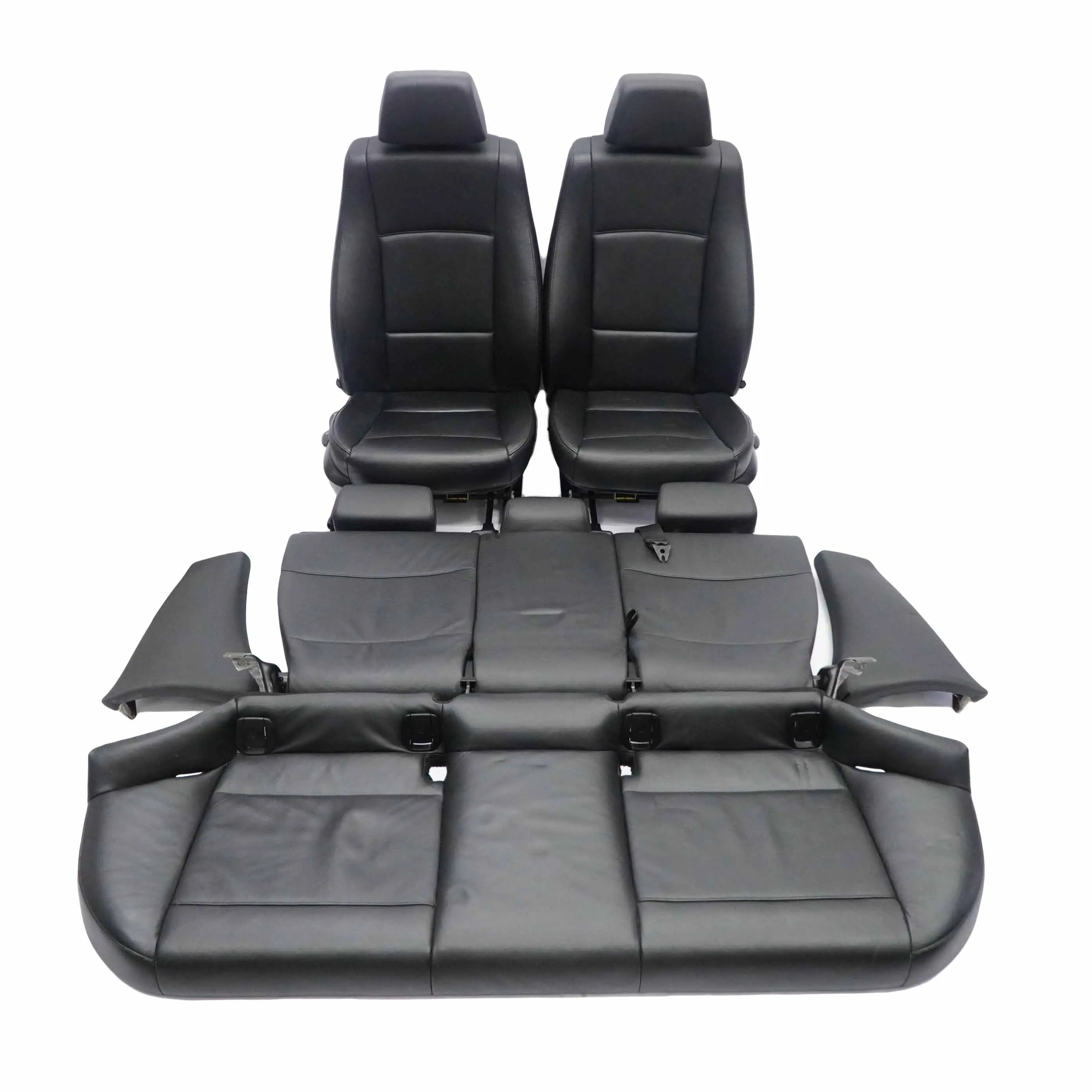 BMW X1 E84 Cuero Negro Interior Calefactables Asiento Trasero Juego Puerta