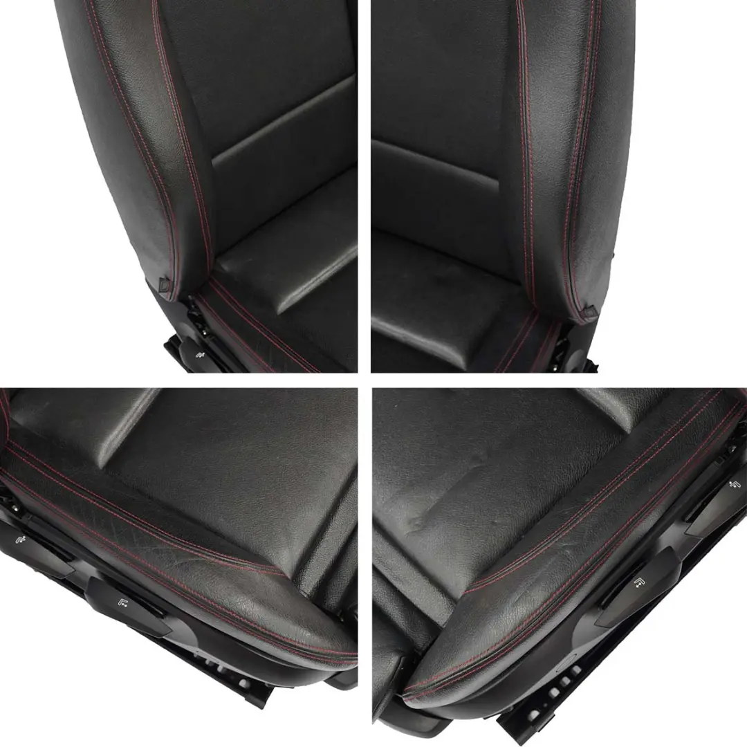 BMW X1 E84 Seats Sport Black Leather Interior Front Rear Seat Red Threads