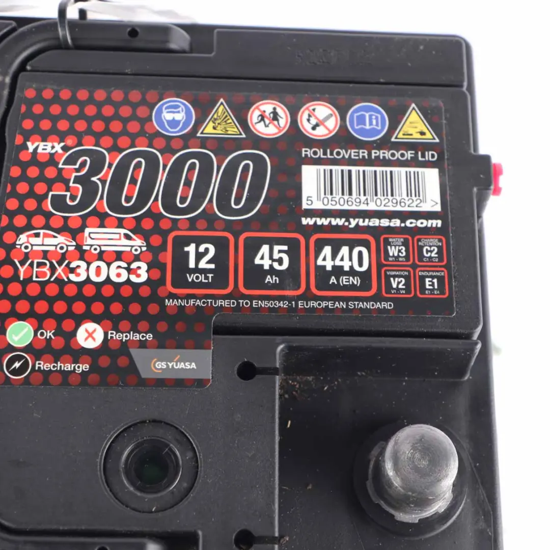 YUASA YBX 3000 12V Accumulator Battery 45Ah 440A YBX3063