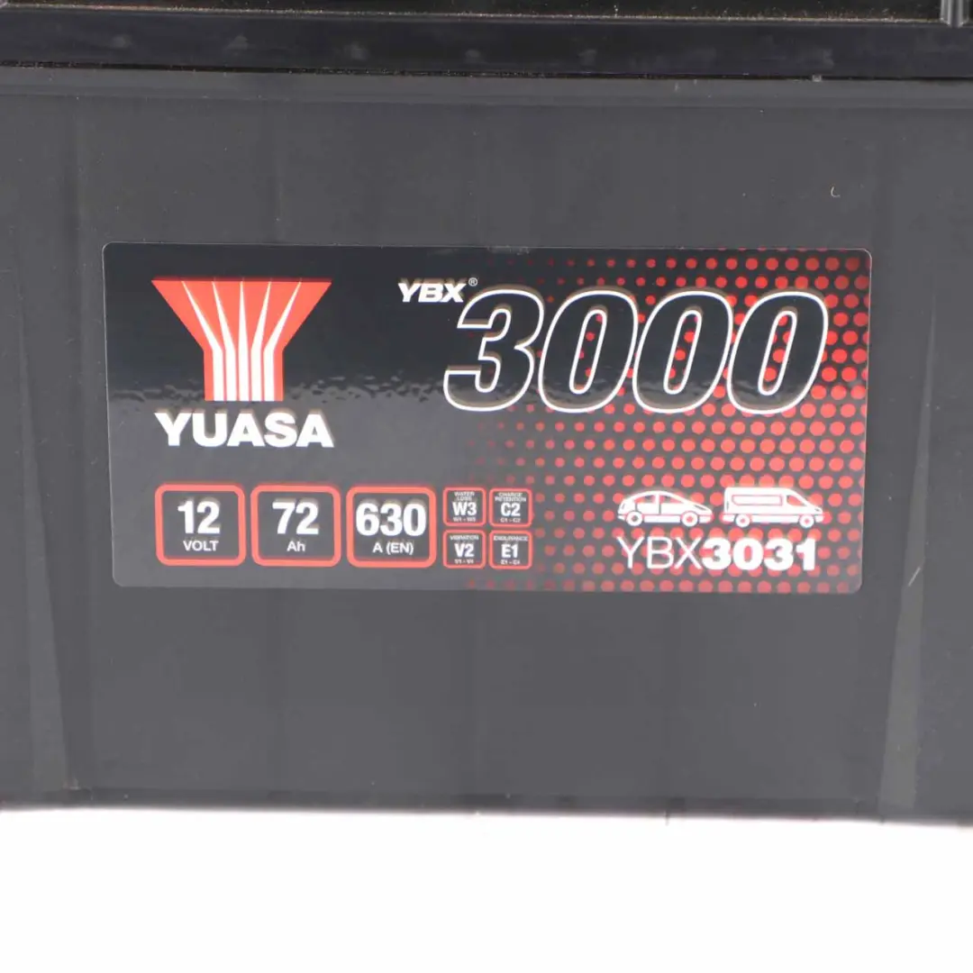 YUASA YBX 3000 12V Accumulator Battery 72Ah 630A YBX3031