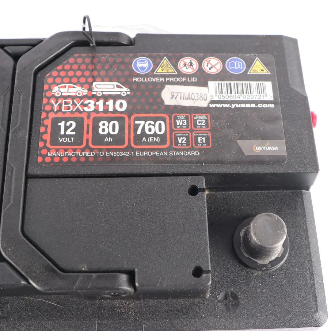 YUASA YBX 3000 12V Accumulator Battery 80Ah 760A YBX3110