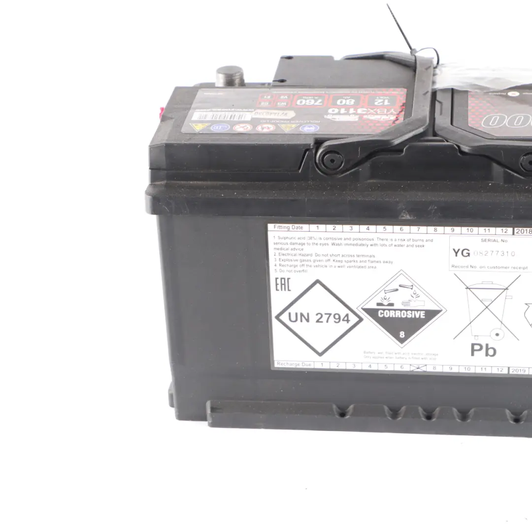 YUASA YBX 3000 12V Accumulator Battery 80Ah 760A YBX3110